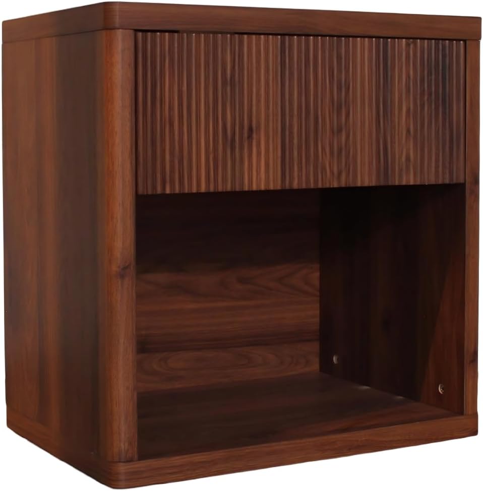 Large Nightstand with Storage Drawer and Open Shelf, Modern Bedside Table End Table for Bedroom, Living Room, Home Office and Small Spaces