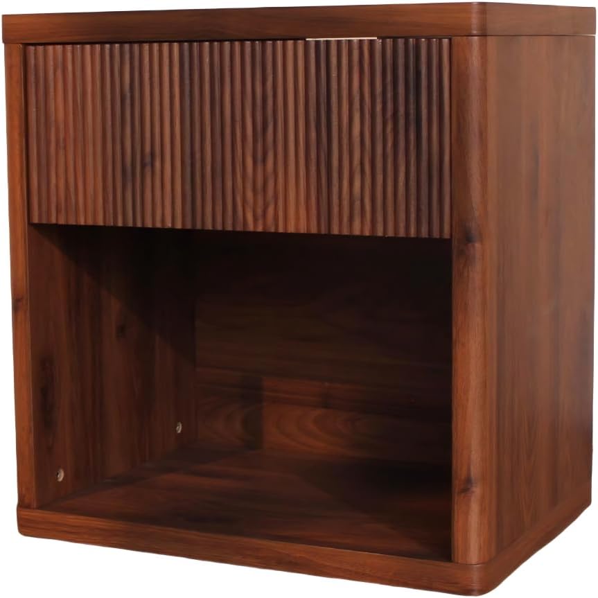 Large Nightstand with Storage Drawer and Open Shelf, Modern Bedside Table End Table for Bedroom, Living Room, Home Office and Small Spaces