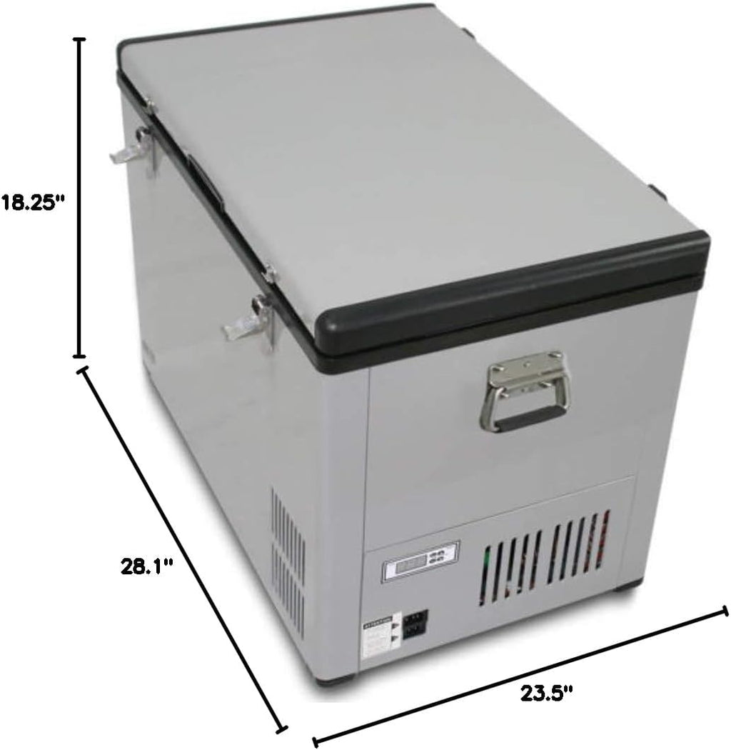 85-Quart Portable Refrigerator and Freezer for Camping, RV, Road Trips and Outdoor Adventures, Dual Power AC/DC Travel Cooler with Adjustable Temperature Control