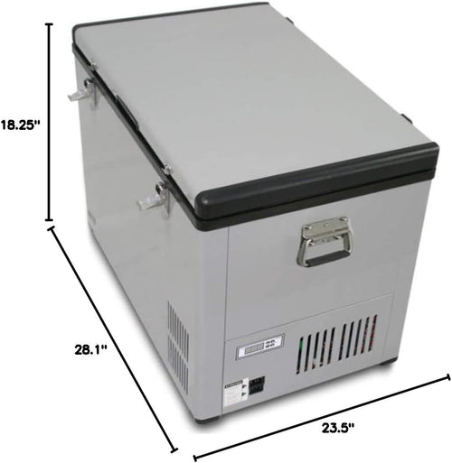 85-Quart Portable Refrigerator and Freezer for Camping, RV, Road Trips and Outdoor Adventures, Dual Power AC/DC Travel Cooler with Adjustable Temperature Control