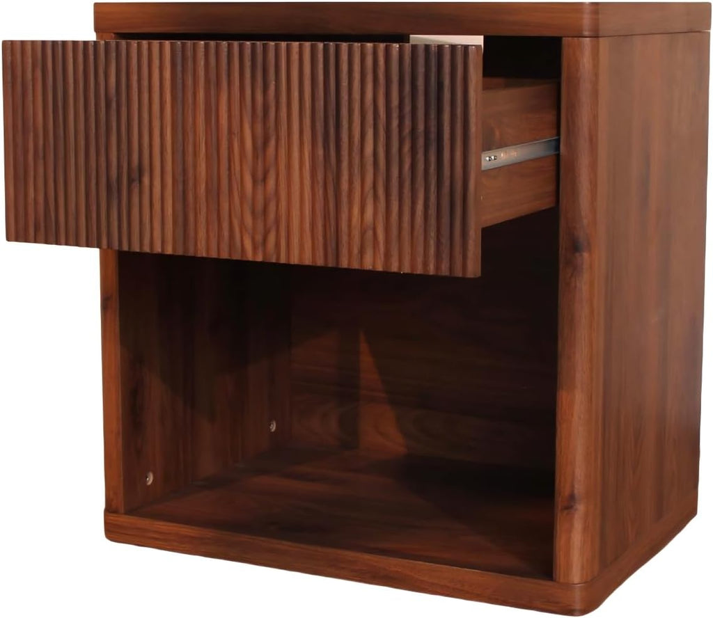 Large Nightstand with Storage Drawer and Open Shelf, Modern Bedside Table End Table for Bedroom, Living Room, Home Office and Small Spaces