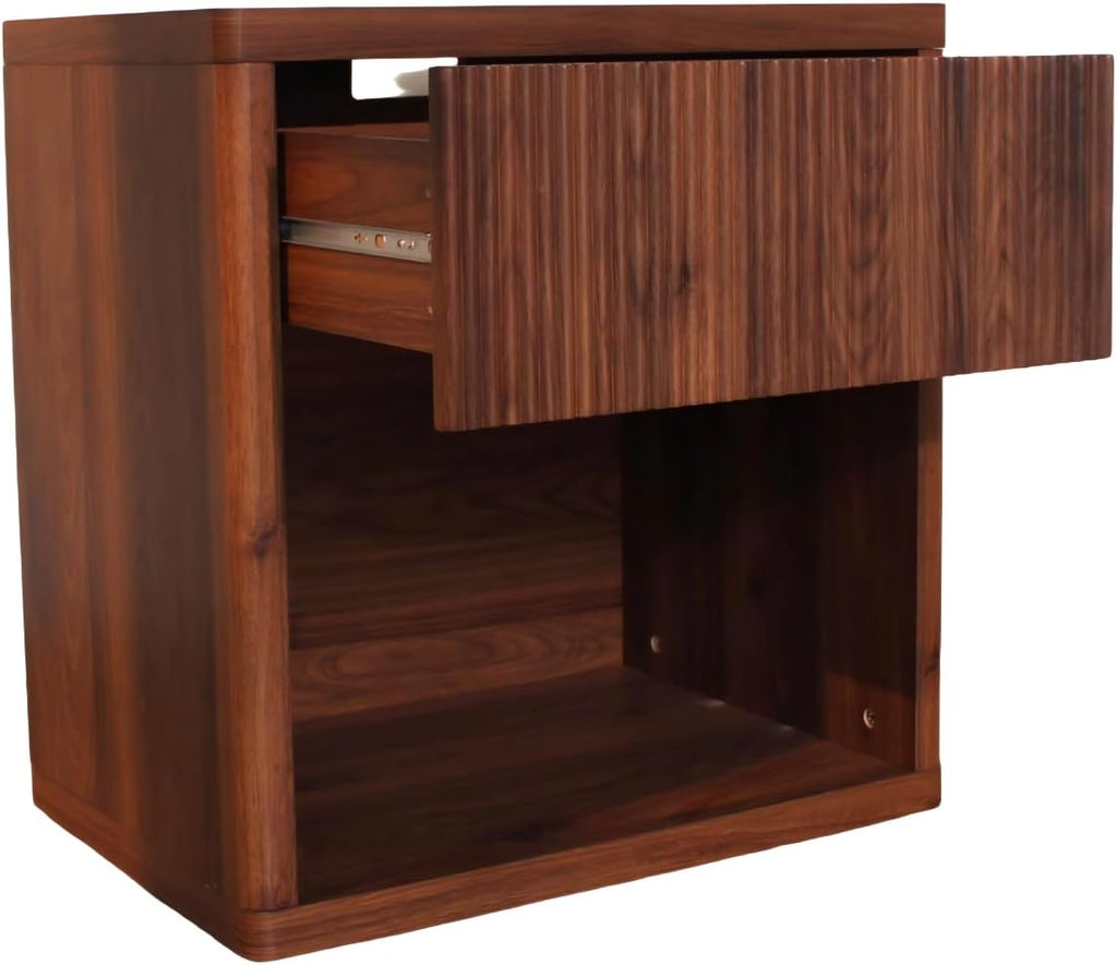 Large Nightstand with Storage Drawer and Open Shelf, Modern Bedside Table End Table for Bedroom, Living Room, Home Office and Small Spaces