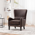 Classic Leather Wingback Accent Chair, Upholstered Armchair with High Back Support for Living Room, Bedroom, Reading Nook and Home Office