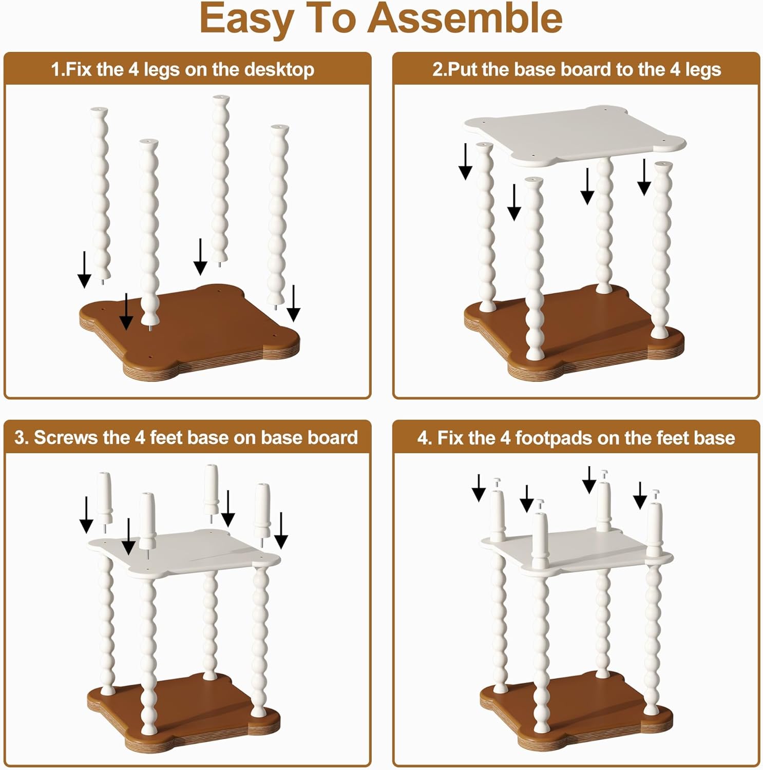 Farmhouse Square Side Table with Open Shelf, French Country End Table and Nightstand with Tray Top and Vintage Spindle Legs for Living Room and Bedroom
