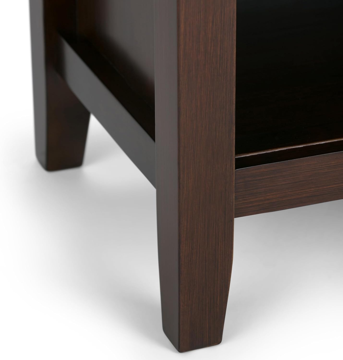 Rustic Brown Wood Nightstand with Open Shelf Storage, Compact Bedside Table for Bedroom, Living Room and Small Spaces