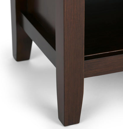 Rustic Brown Wood Nightstand with Open Shelf Storage, Compact Bedside Table for Bedroom, Living Room and Small Spaces