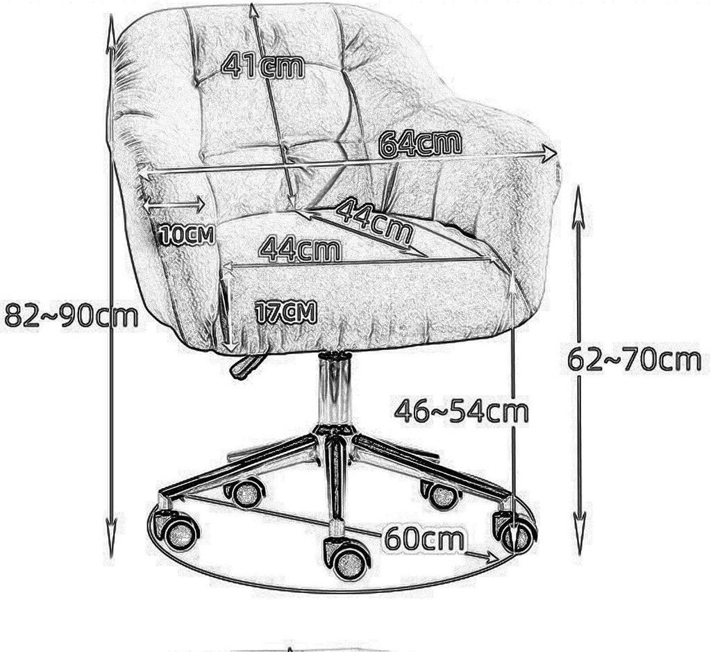 Ergonomic Swivel Office Chair with Wheels, Mid-Back Computer Desk Chair in Soft Linen Fabric for Home Office, Study Room and Workspace, Dark Grey